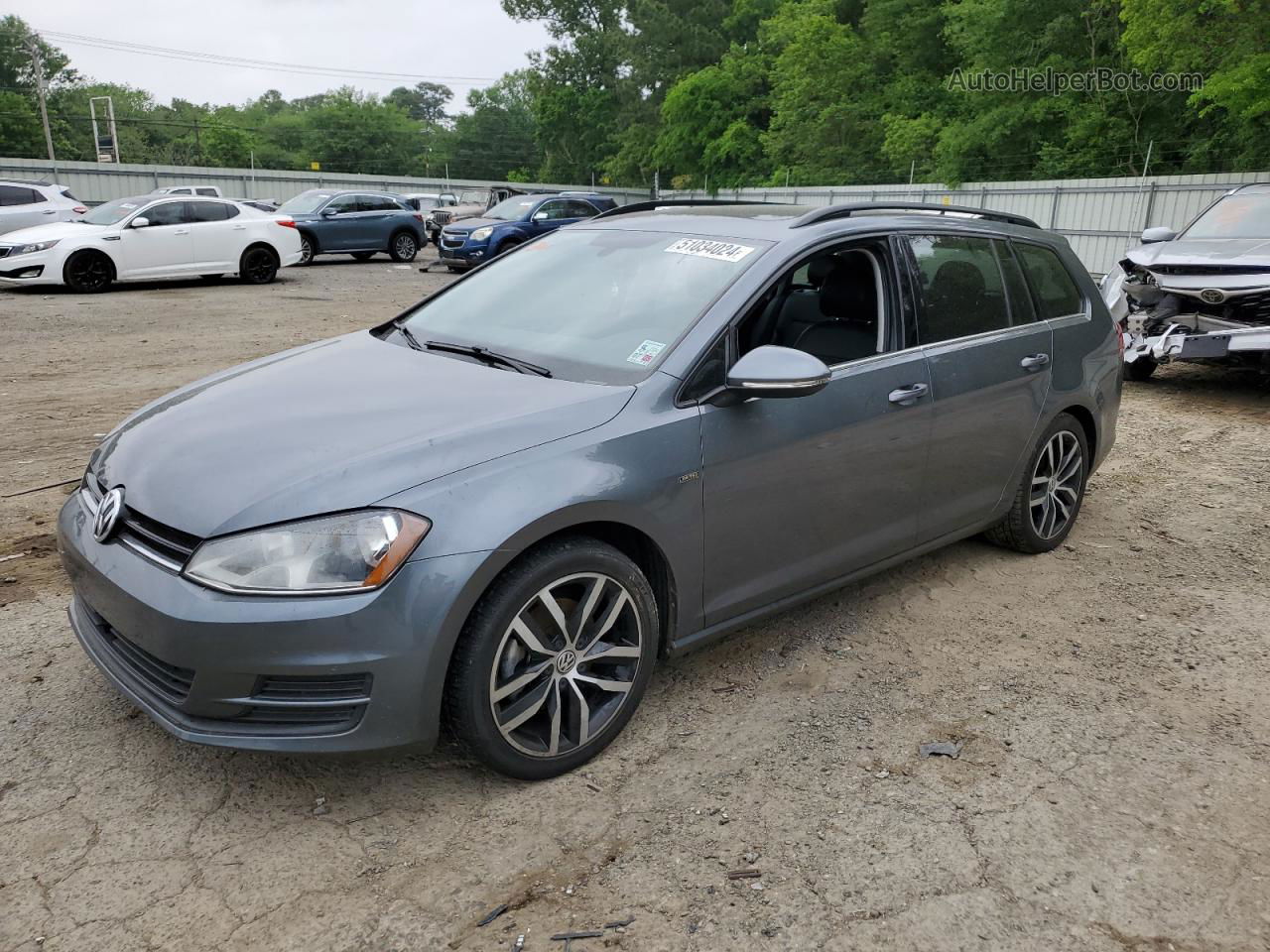 2016 Volkswagen Golf Sportwagen S Gray vin: 3VWC17AU3GM520444