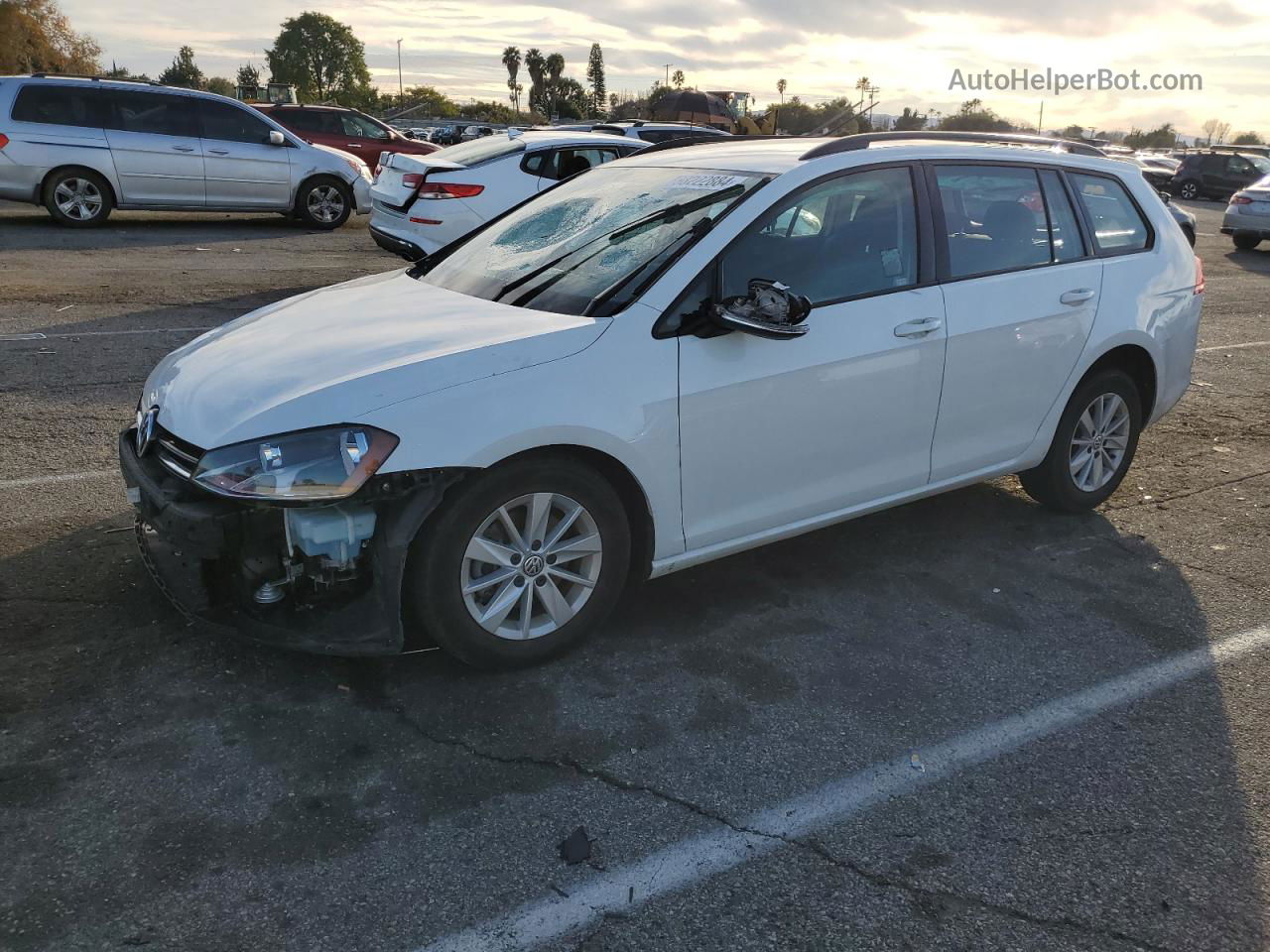 2017 Volkswagen Golf Sportwagen S White vin: 3VWC17AU3HM525659