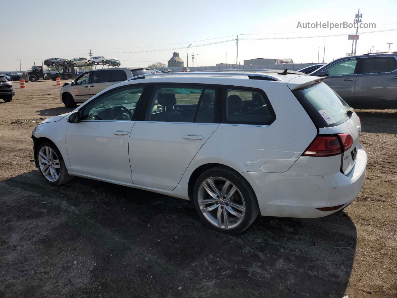 2015 Volkswagen Golf Sportwagen S White vin: 3VWC17AU5FM512232