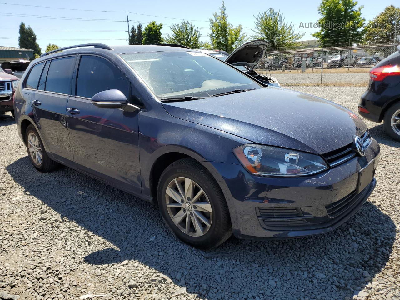 2016 Volkswagen Golf Sportwagen S Blue vin: 3VWC17AU5GM508389