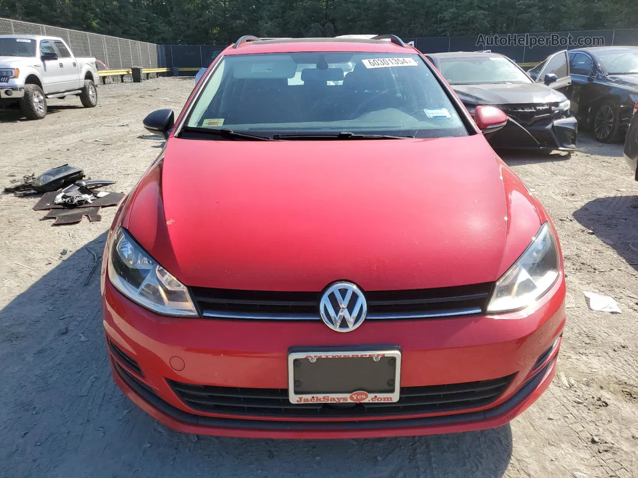 2016 Volkswagen Golf Sportwagen S Red vin: 3VWC17AU5GM520655