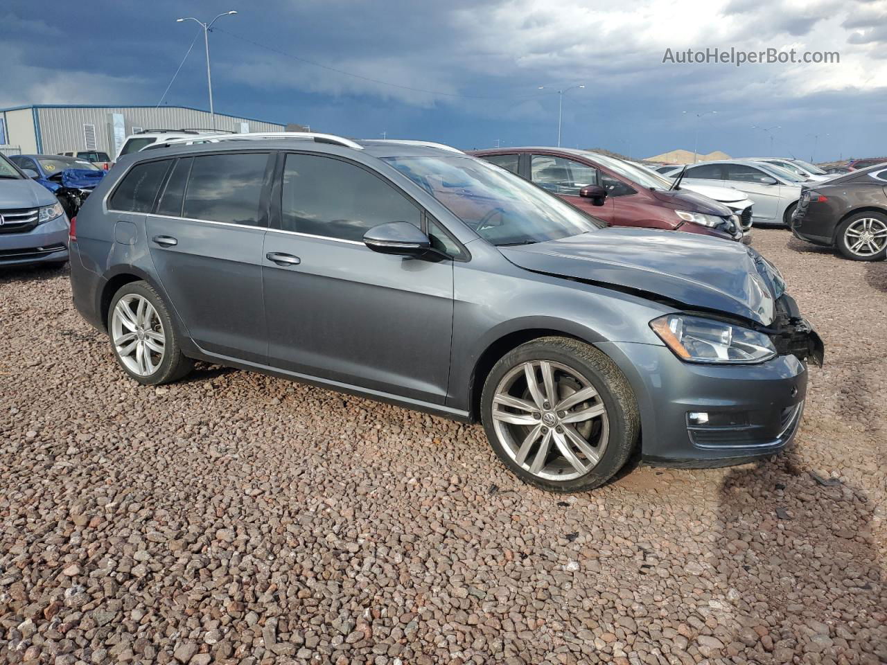 2017 Volkswagen Golf Sportwagen S Gray vin: 3VWC17AU5HM505154