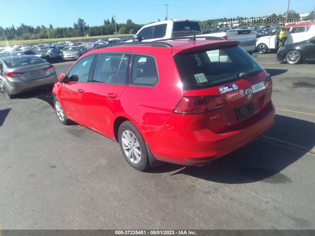 2016 Volkswagen Golf Sportwagen Tsi S Red vin: 3VWC17AU6GM514301