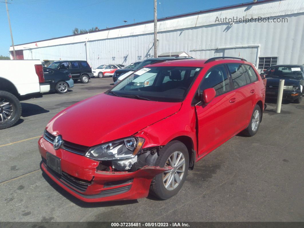 2016 Volkswagen Golf Sportwagen Tsi S Red vin: 3VWC17AU6GM514301