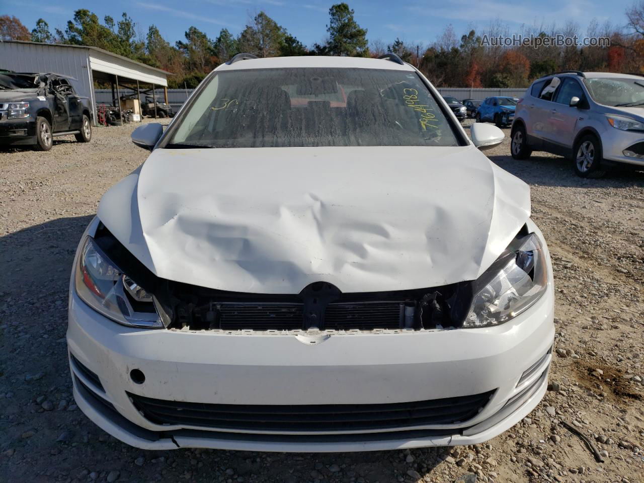 2015 Volkswagen Golf Sportwagen S White vin: 3VWC17AU8FM513276