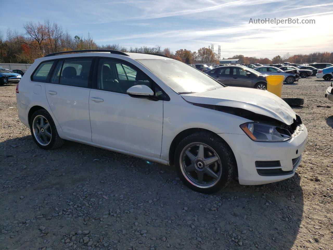 2015 Volkswagen Golf Sportwagen S White vin: 3VWC17AU8FM513276