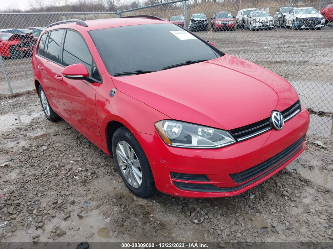 2015 Volkswagen Golf Sportwagen Tsi S 4-door Red vin: 3VWC17AU9FM515716