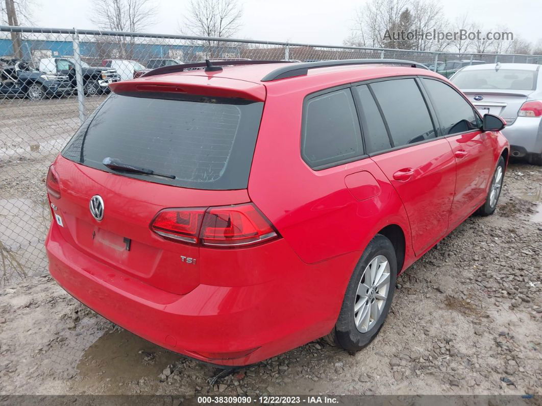 2015 Volkswagen Golf Sportwagen Tsi S 4-door Red vin: 3VWC17AU9FM515716