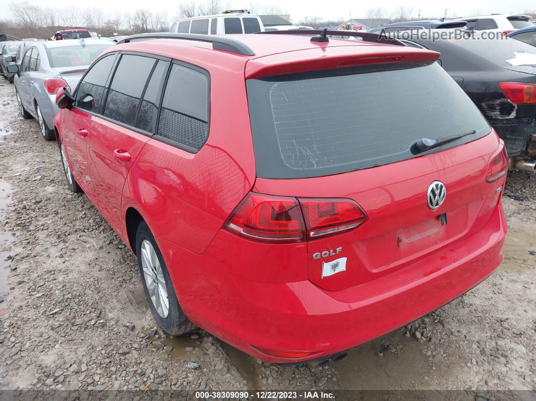 2015 Volkswagen Golf Sportwagen Tsi S 4-door Red vin: 3VWC17AU9FM515716