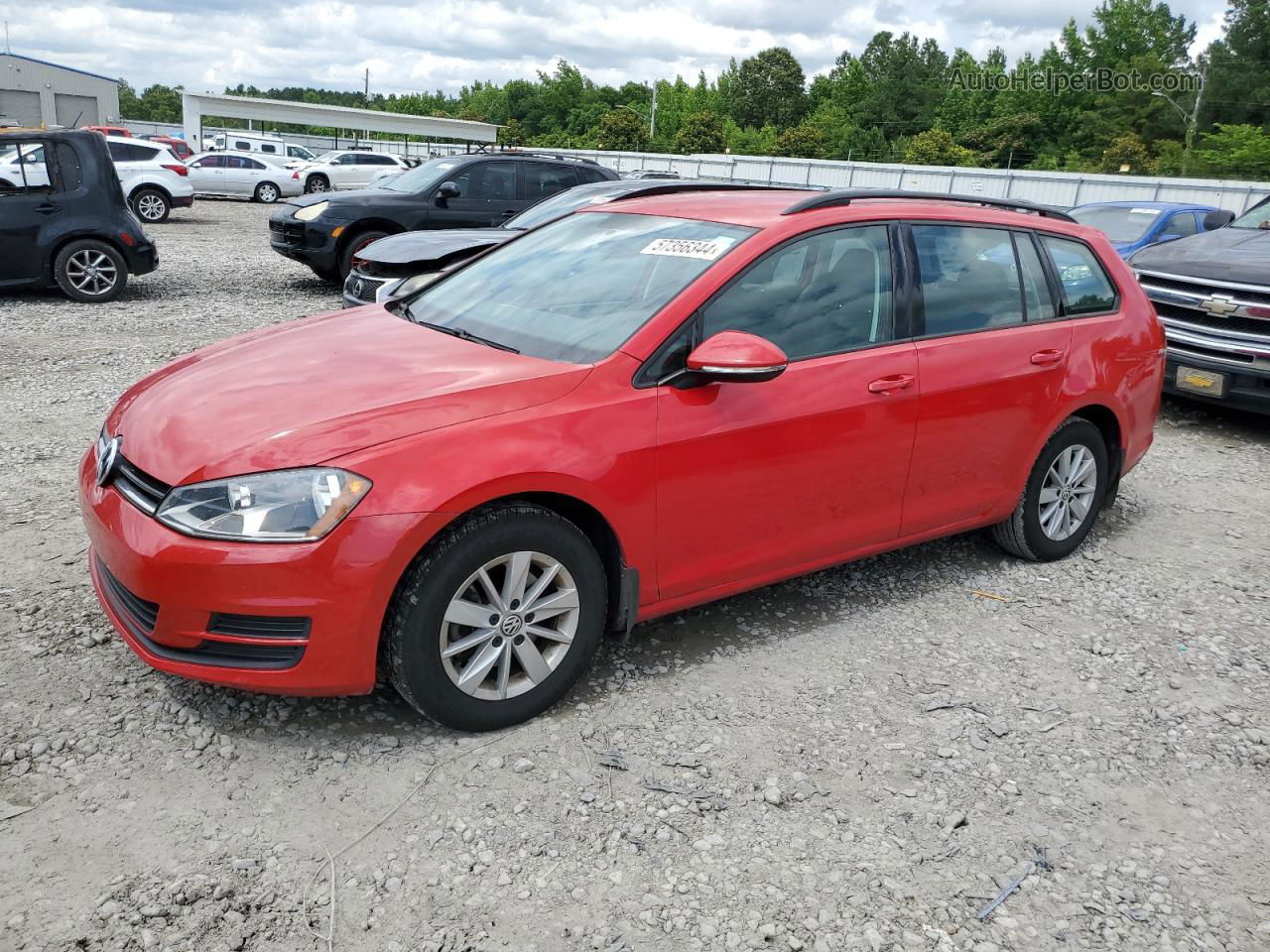 2016 Volkswagen Golf Sportwagen S Red vin: 3VWC17AU9GM507648