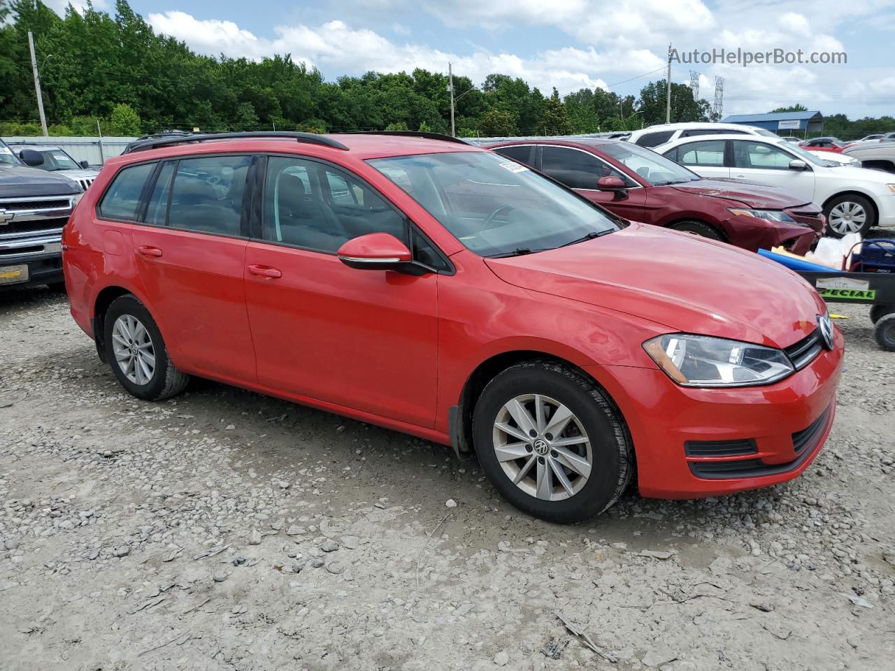 2016 Volkswagen Golf Sportwagen S Red vin: 3VWC17AU9GM507648