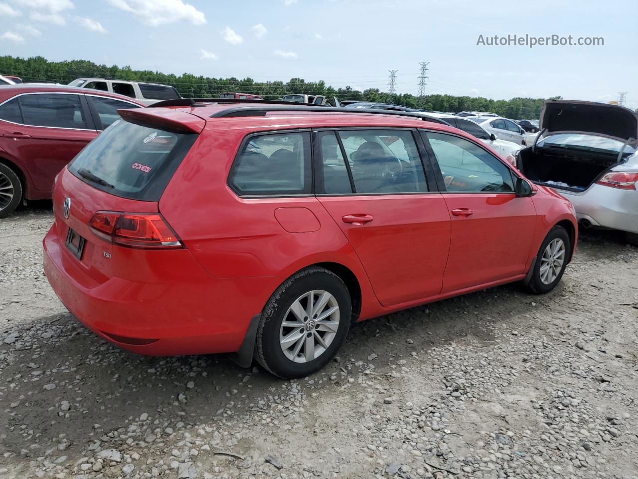 2016 Volkswagen Golf Sportwagen S Red vin: 3VWC17AU9GM507648