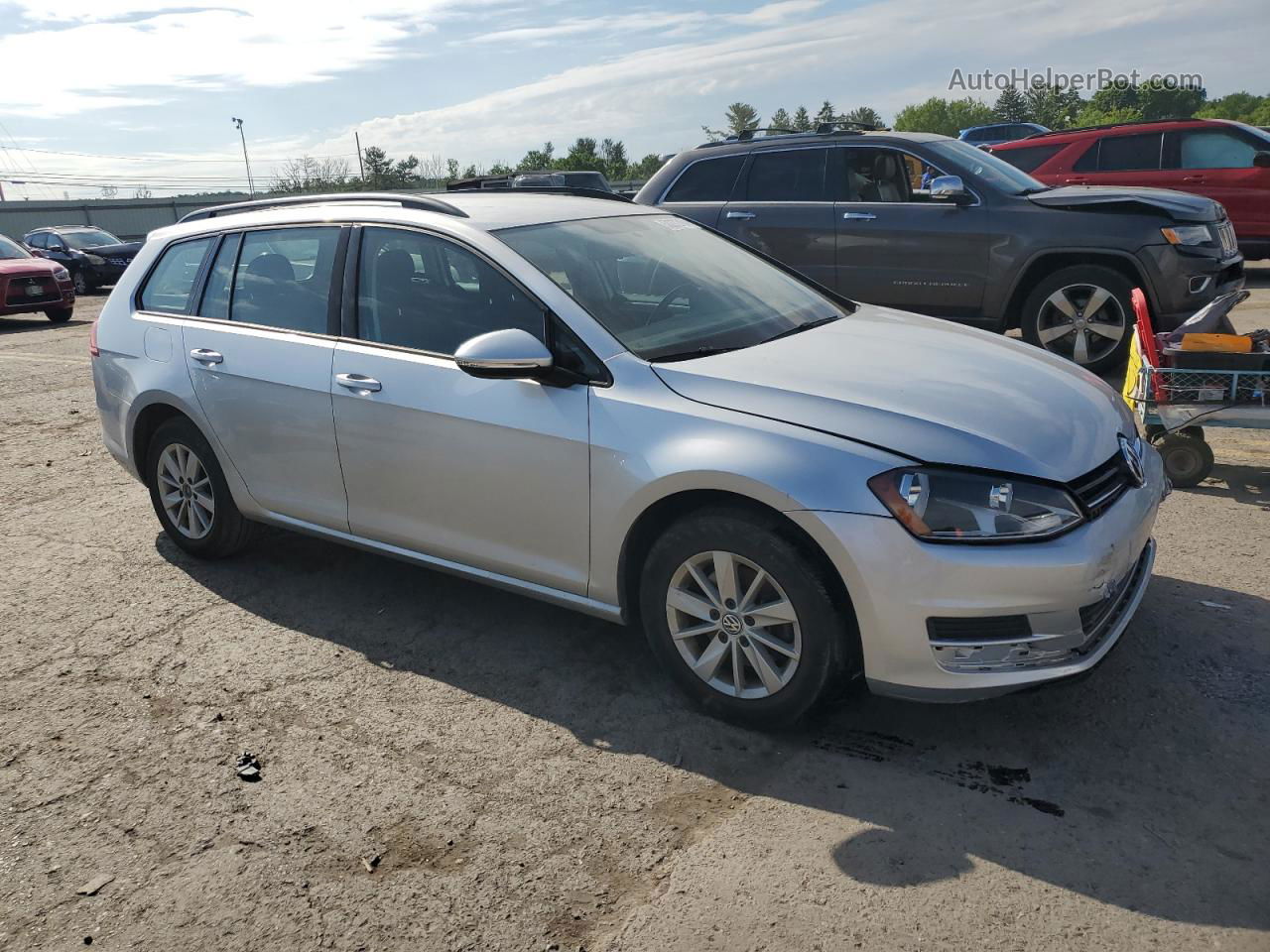 2017 Volkswagen Golf Sportwagen S Gray vin: 3VWC17AU9HM503486