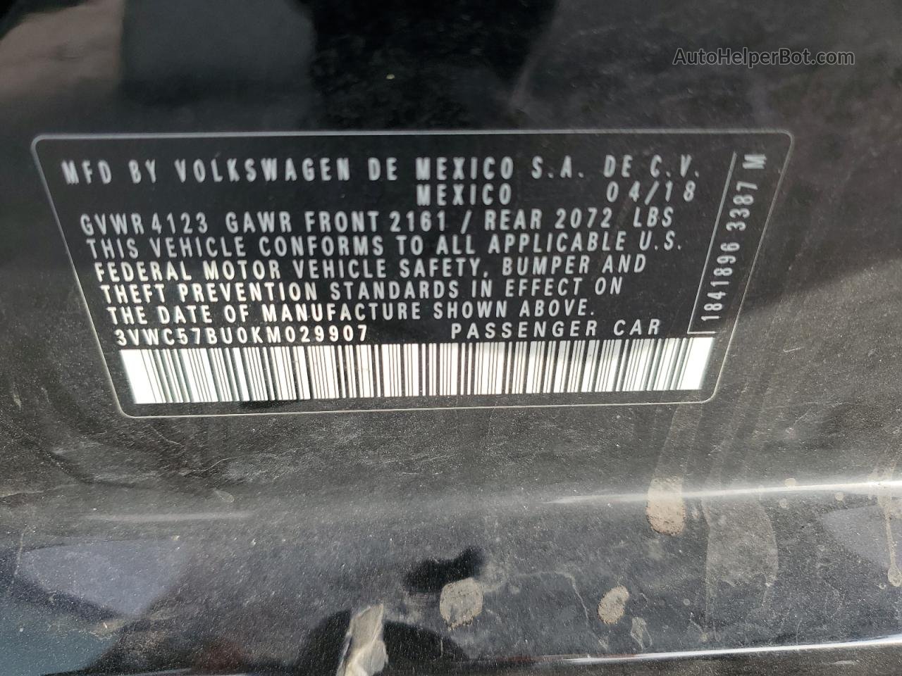 2019 Volkswagen Jetta S Black vin: 3VWC57BU0KM029907