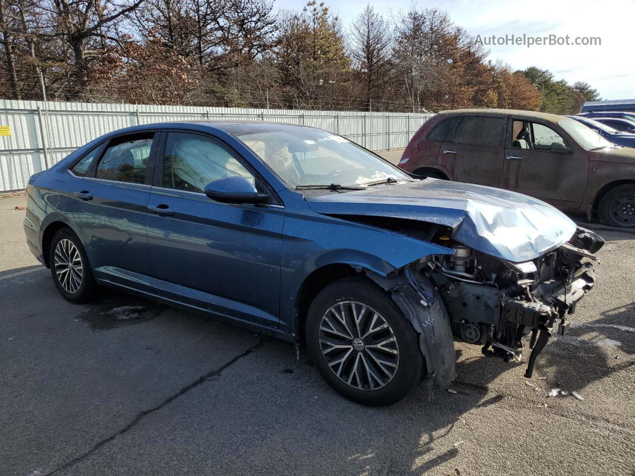 2019 Volkswagen Jetta S Синий vin: 3VWC57BU2KM154732