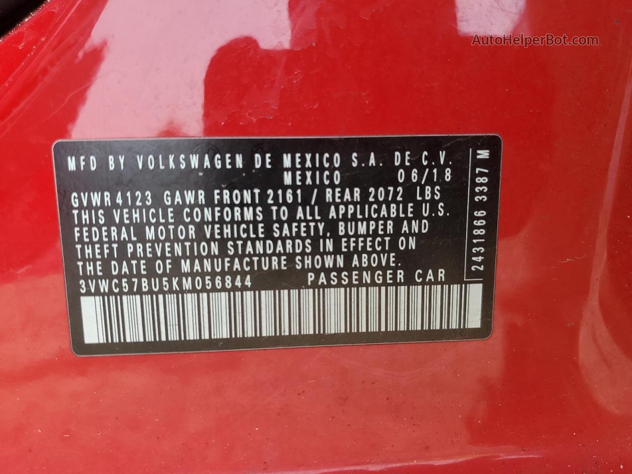 2019 Volkswagen Jetta S Красный vin: 3VWC57BU5KM056844