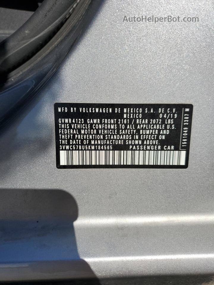 2019 Volkswagen Jetta S Silver vin: 3VWC57BU5KM184565