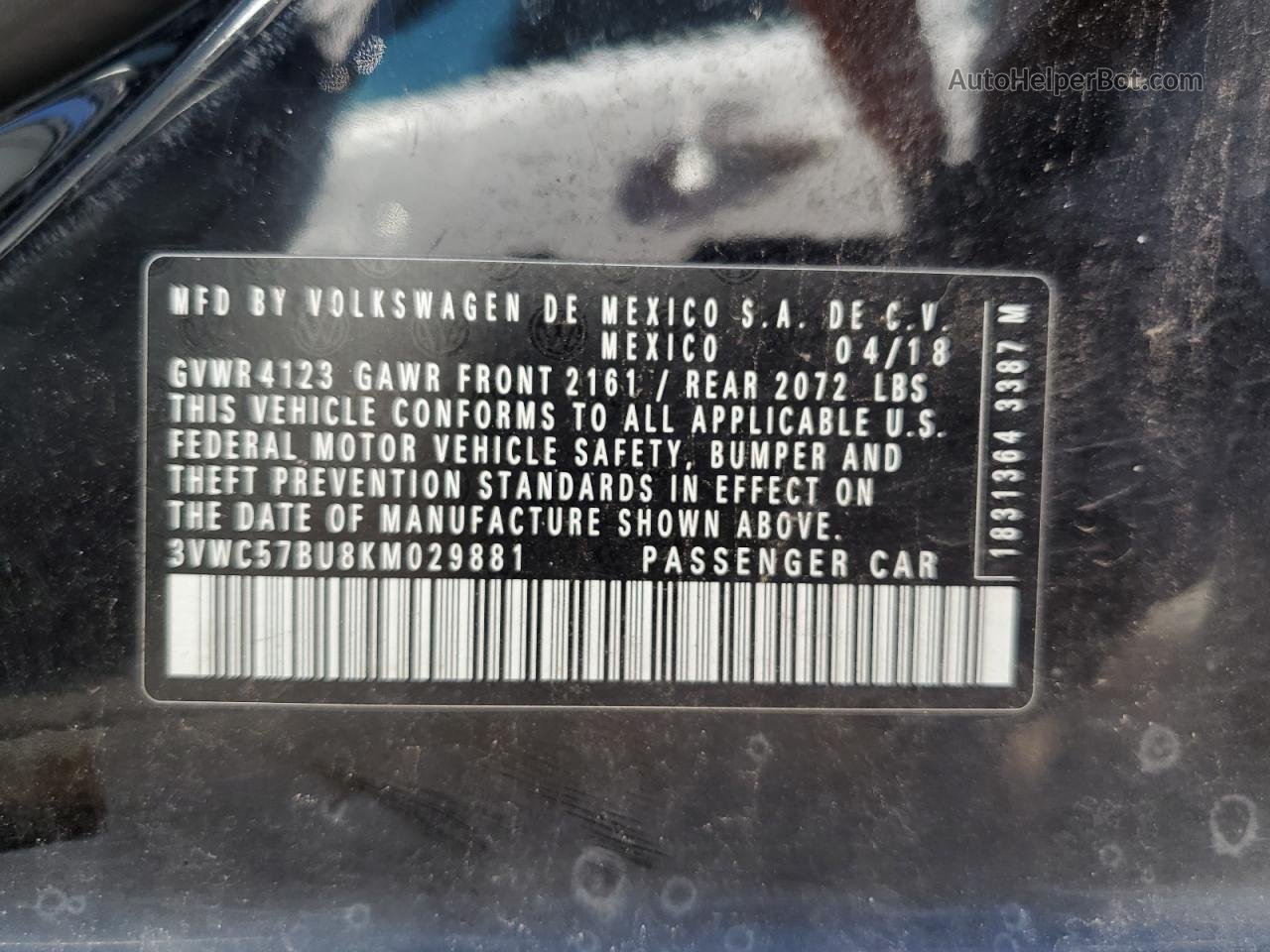 2019 Volkswagen Jetta S Black vin: 3VWC57BU8KM029881