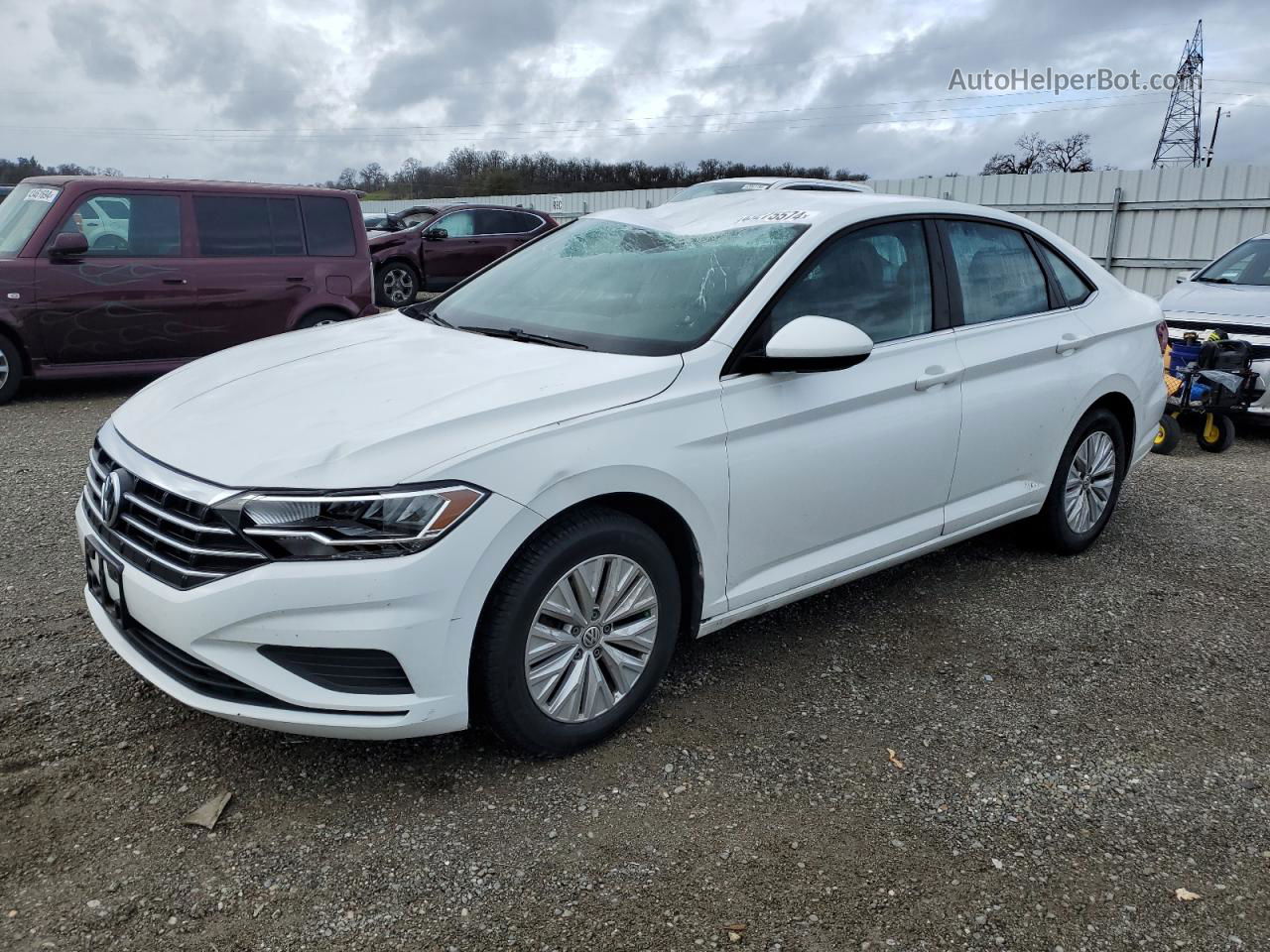 2019 Volkswagen Jetta S White vin: 3VWC57BU8KM057826