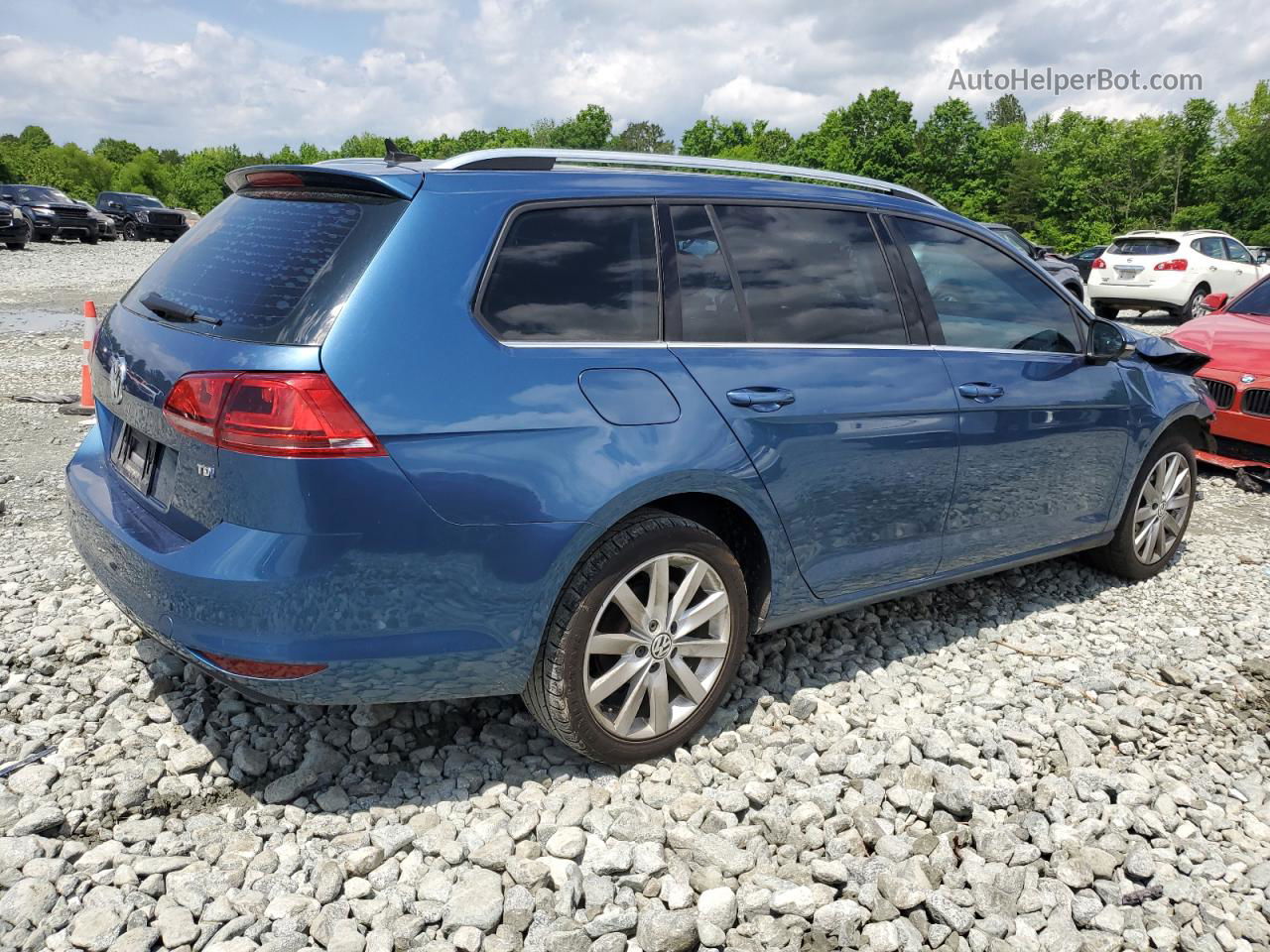 2015 Volkswagen Golf Sportwagen Tdi S Синий vin: 3VWCA7AU0FM507410