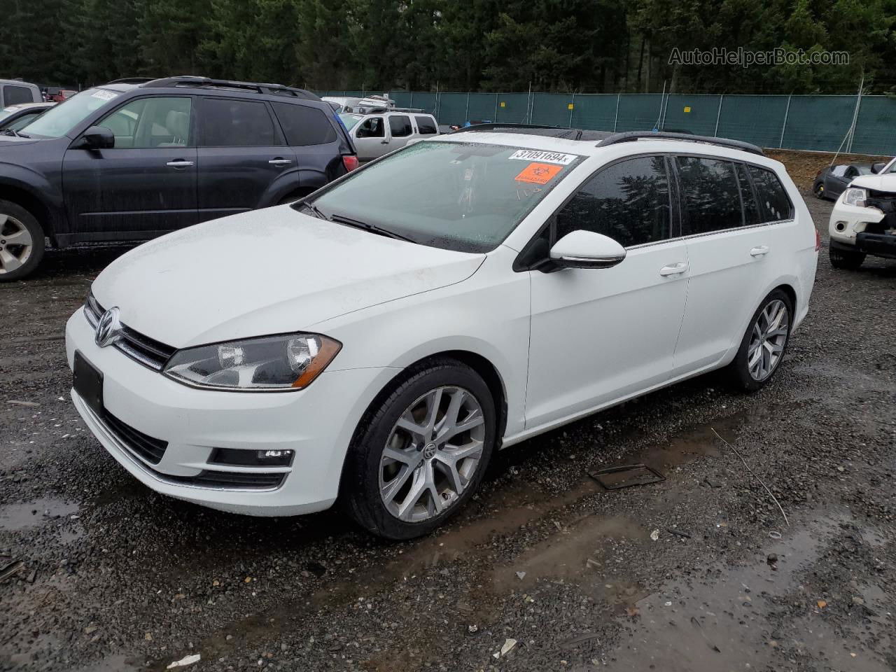 2015 Volkswagen Golf Sportwagen Tdi S White vin: 3VWCA7AU1FM513085