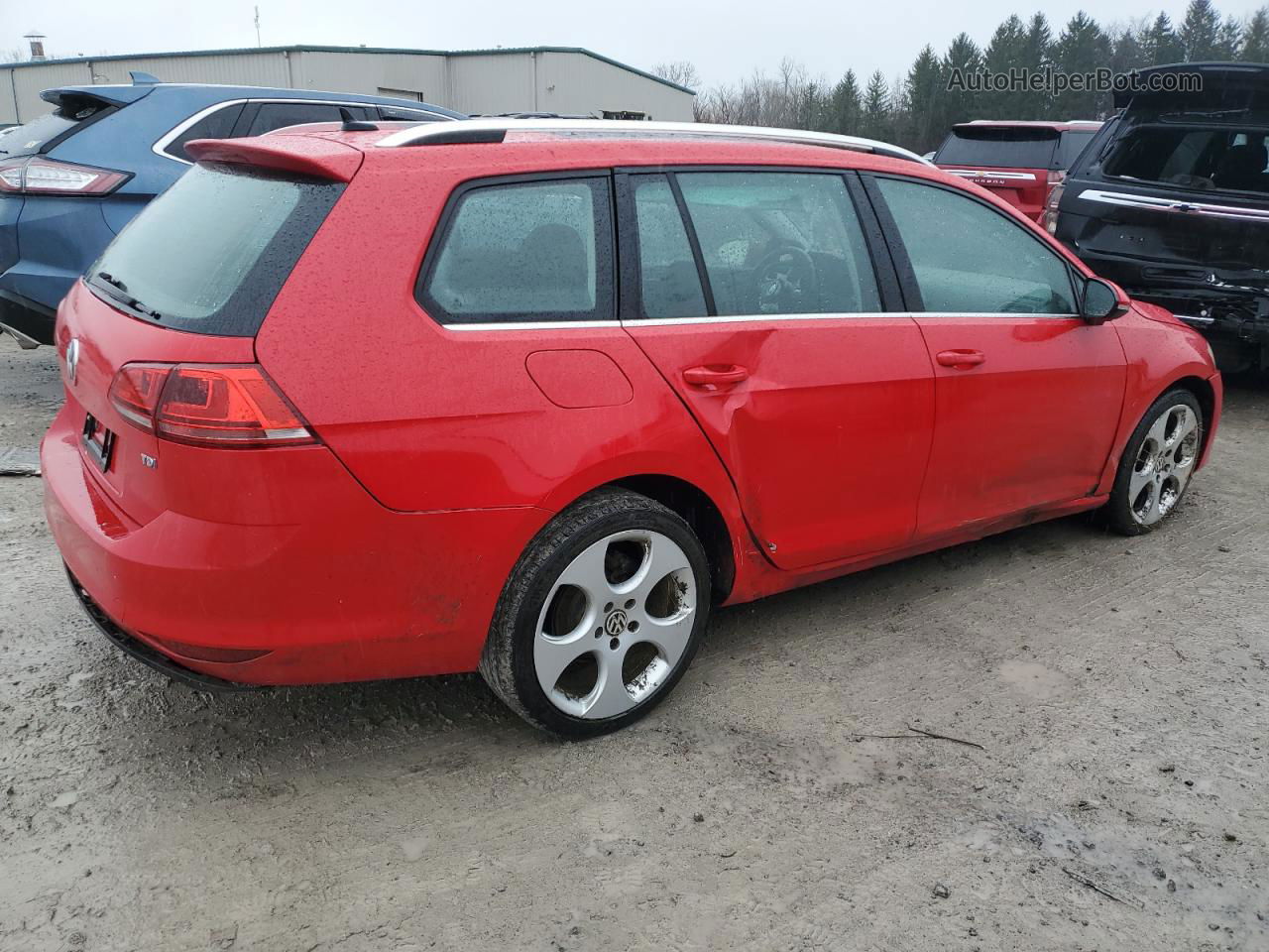 2015 Volkswagen Golf Sportwagen Tdi S Red vin: 3VWCA7AU3FM505246