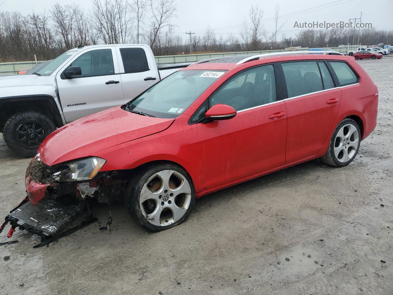 2015 Volkswagen Golf Sportwagen Tdi S Red vin: 3VWCA7AU3FM505246