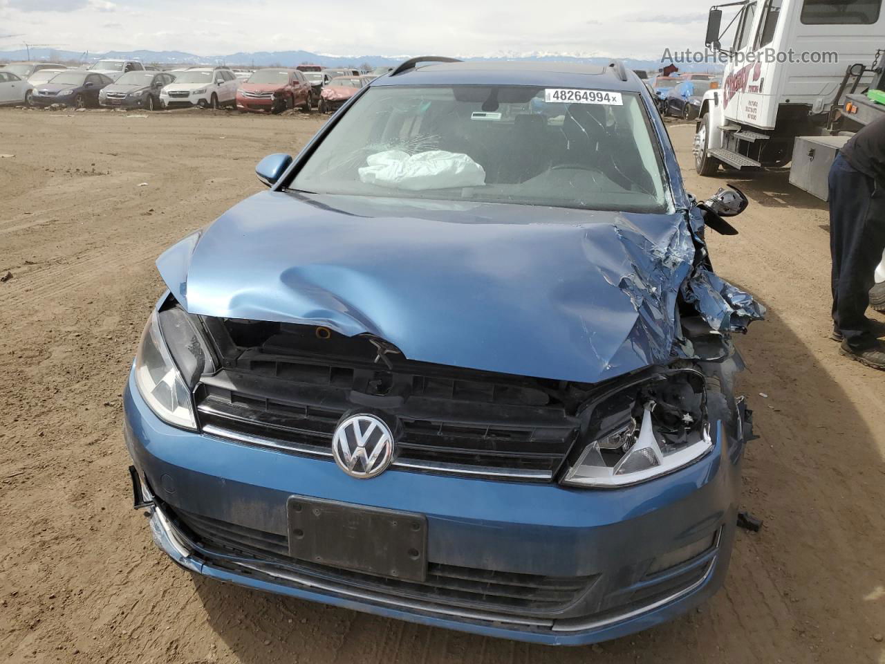 2015 Volkswagen Golf Sportwagen Tdi S Синий vin: 3VWCA7AU6FM511722