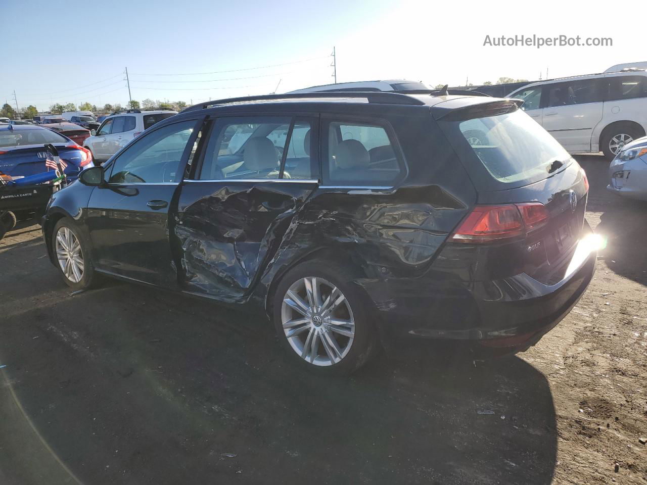 2015 Volkswagen Golf Sportwagen Tdi S Black vin: 3VWCA7AU9FM511942