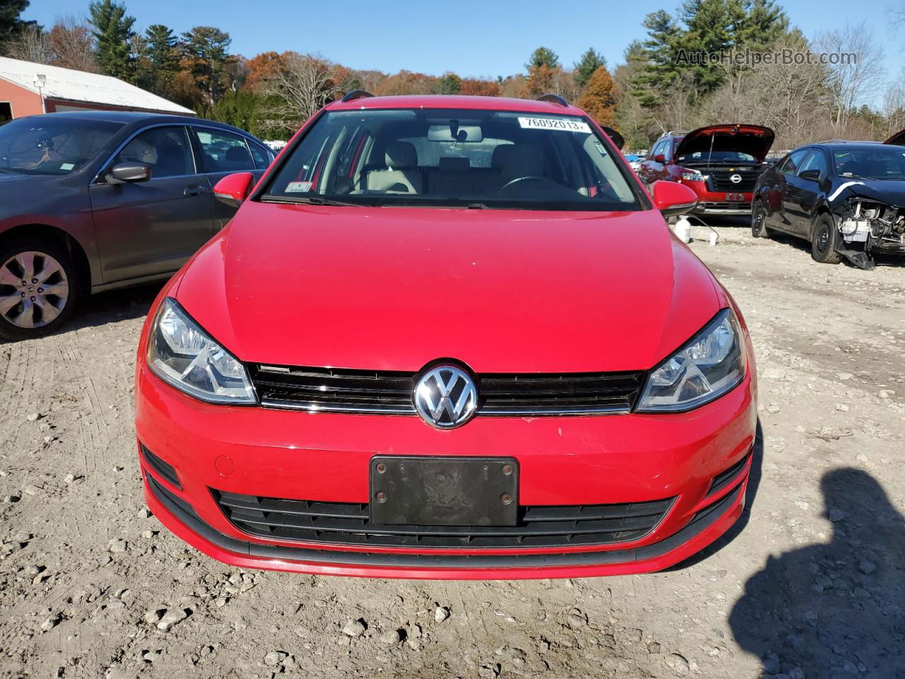 2015 Volkswagen Golf Sportwagen Tdi S Red vin: 3VWCA7AUXFM505101