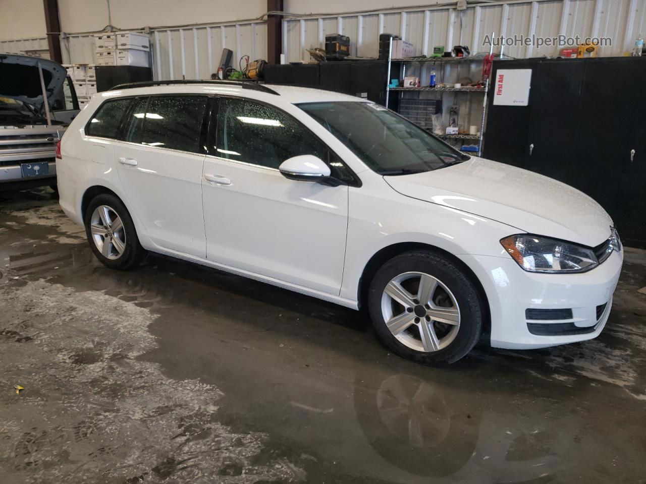 2015 Volkswagen Golf Sportwagen Tdi S White vin: 3VWCA7AUXFM507642