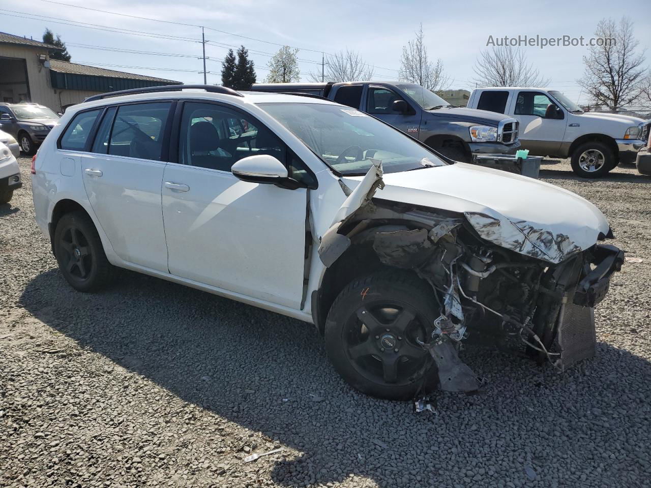 2015 Volkswagen Golf Sportwagen Tdi S White vin: 3VWCA7AUXFM518074