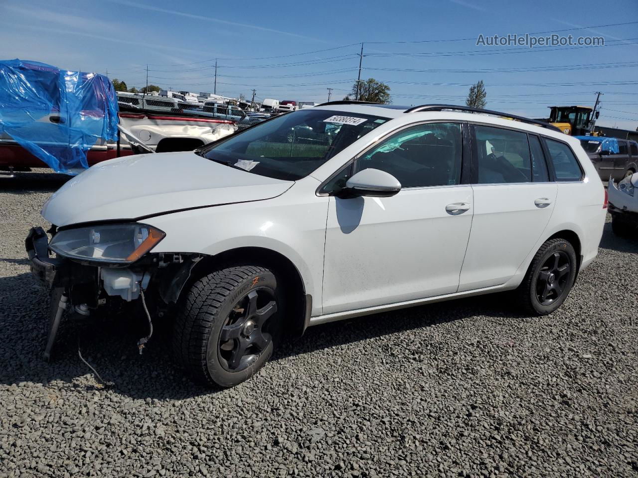 2015 Volkswagen Golf Sportwagen Tdi S White vin: 3VWCA7AUXFM518074