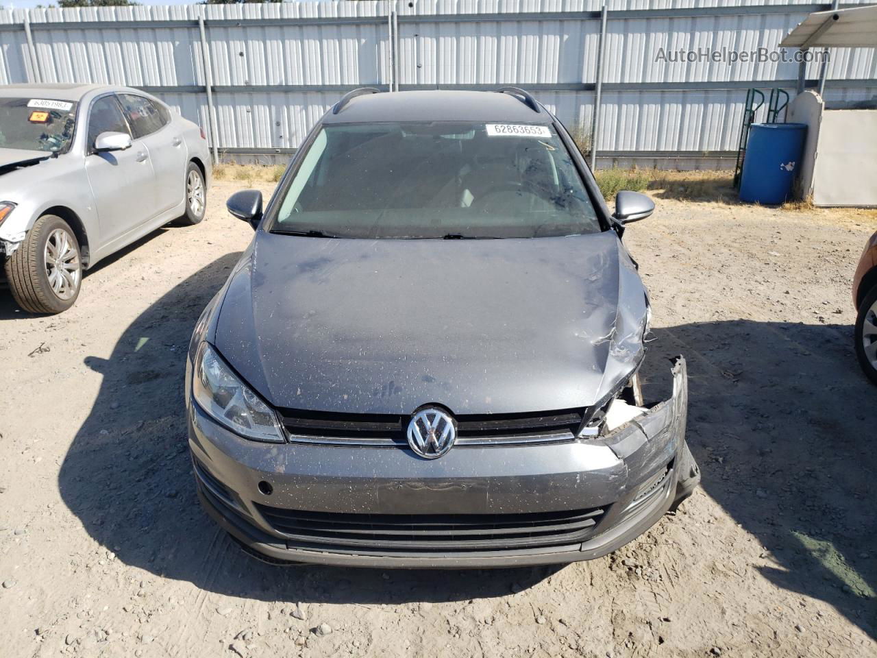 2015 Volkswagen Golf Sportwagen Tdi S Gray vin: 3VWCA7AUXFM520147