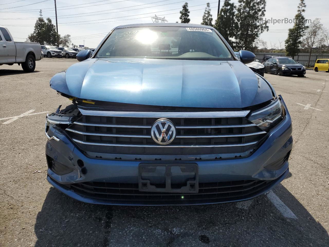 2019 Volkswagen Jetta S Синий vin: 3VWCB7BU0KM157749