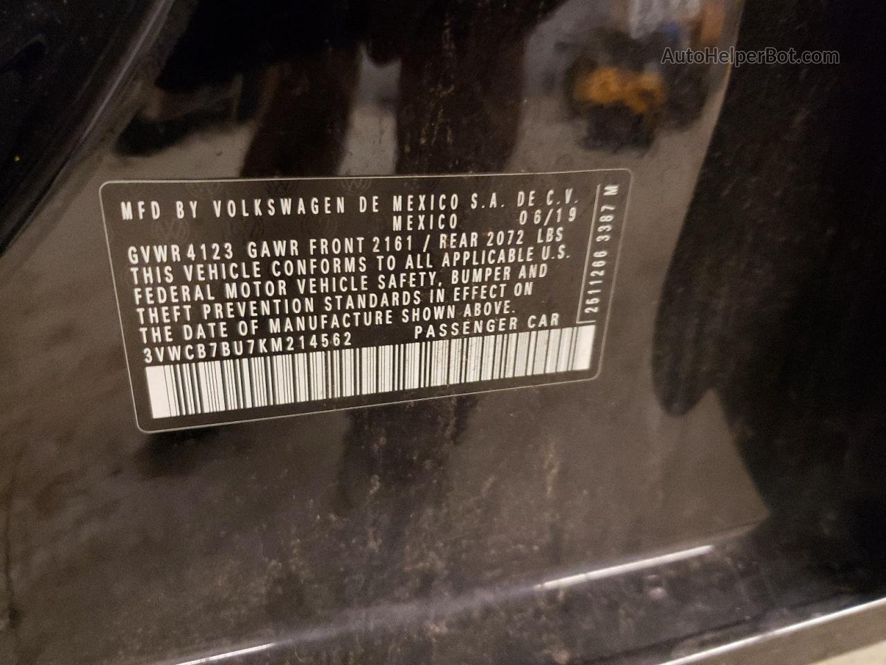 2019 Volkswagen Jetta S Черный vin: 3VWCB7BU7KM214562