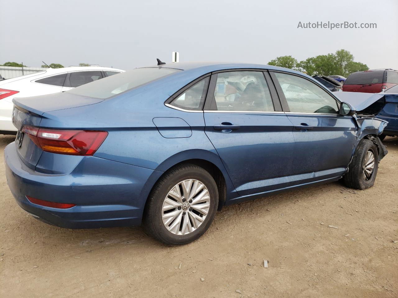 2019 Volkswagen Jetta S Синий vin: 3VWCB7BU8KM171284