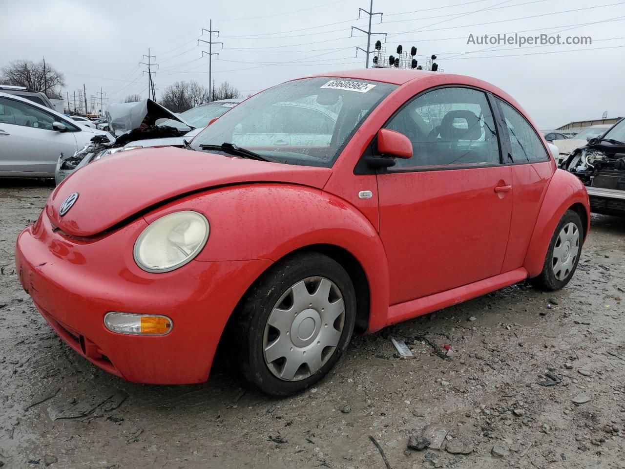 1999 Volkswagen New Beetle Gls Red vin: 3VWCC21C2XM422073