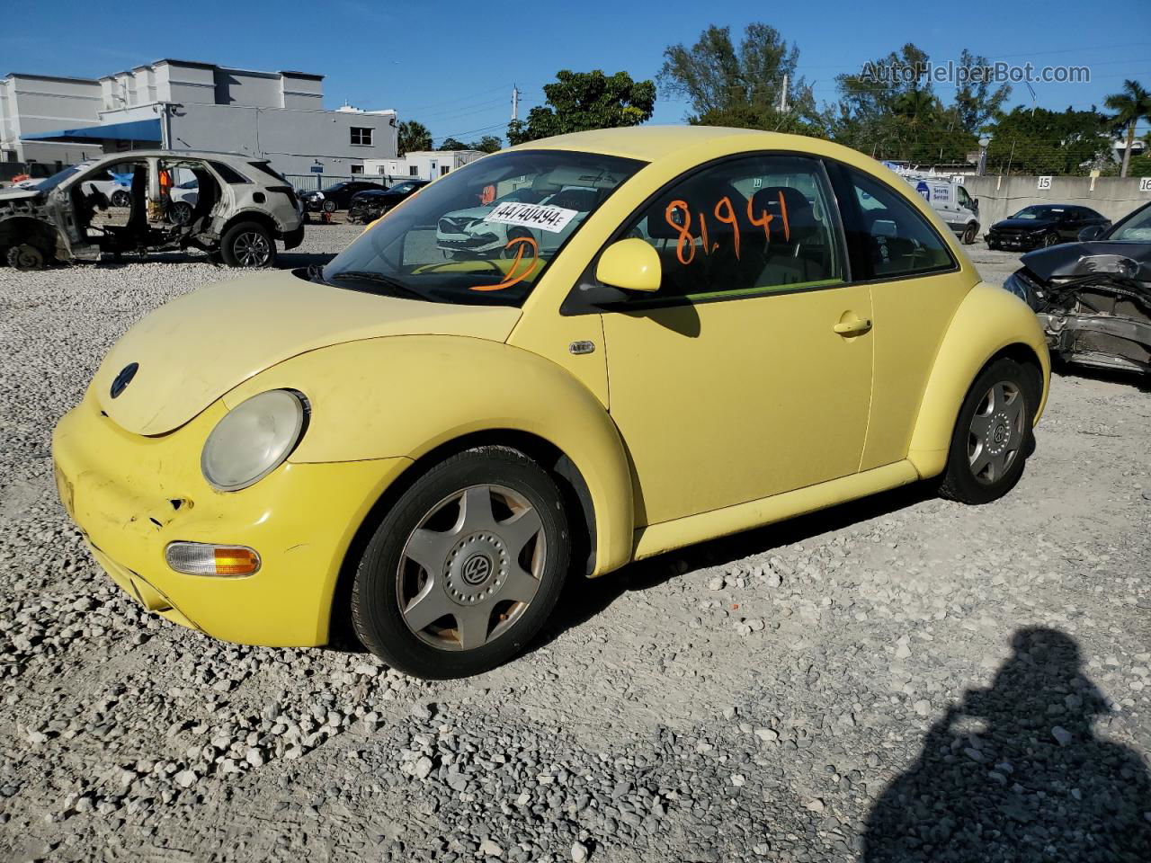 1999 Volkswagen New Beetle Gls Yellow vin: 3VWCC21C5XM419121