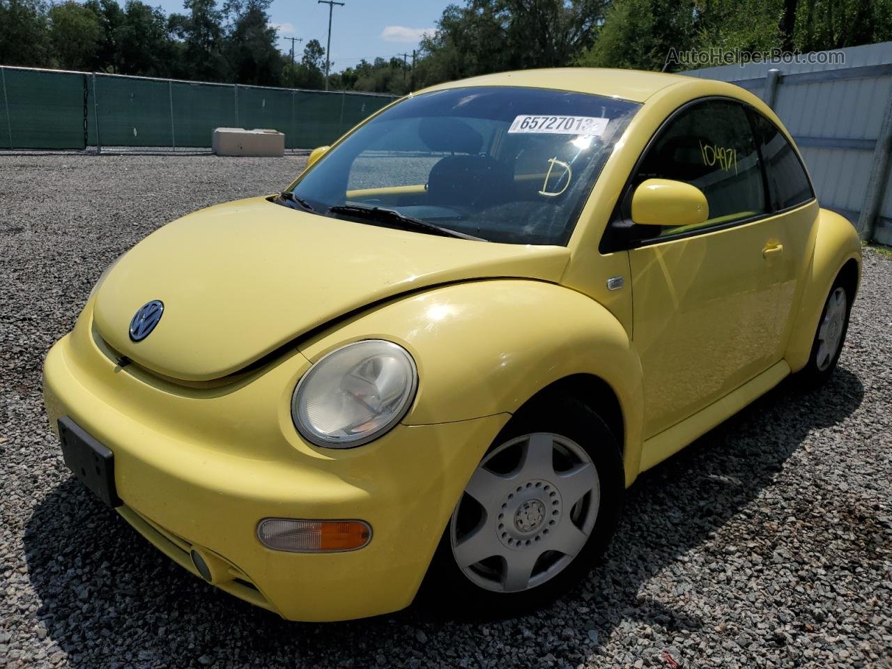 1999 Volkswagen New Beetle Gls Yellow vin: 3VWCC21C5XM425033