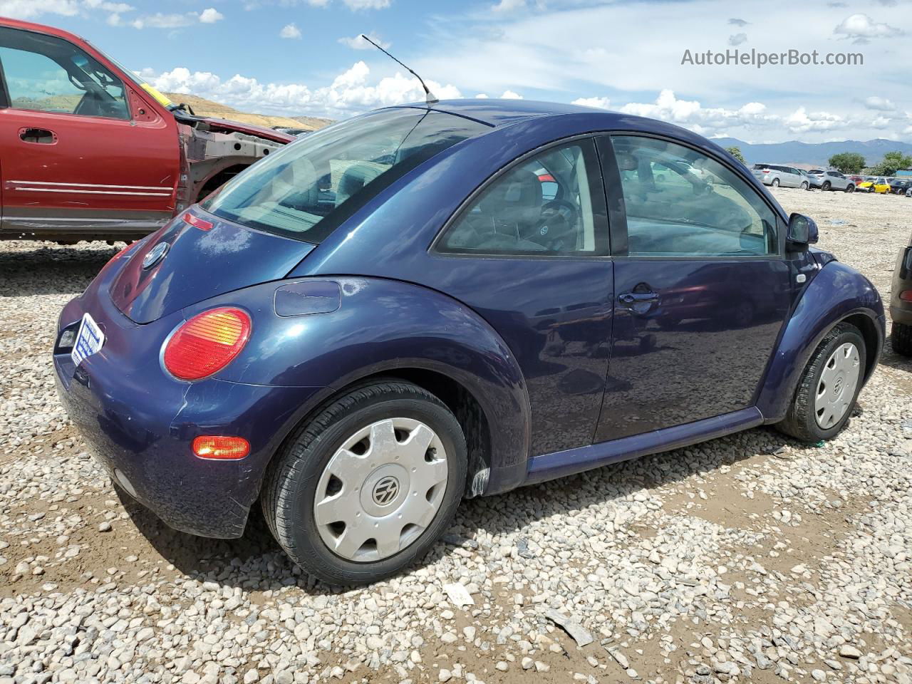 1999 Volkswagen New Beetle Gls Blue vin: 3VWCC21C6XM444870