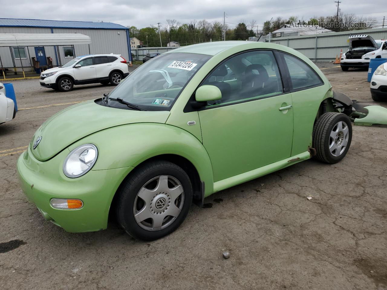 1999 Volkswagen New Beetle Gls Green vin: 3VWCC21C9XM426895