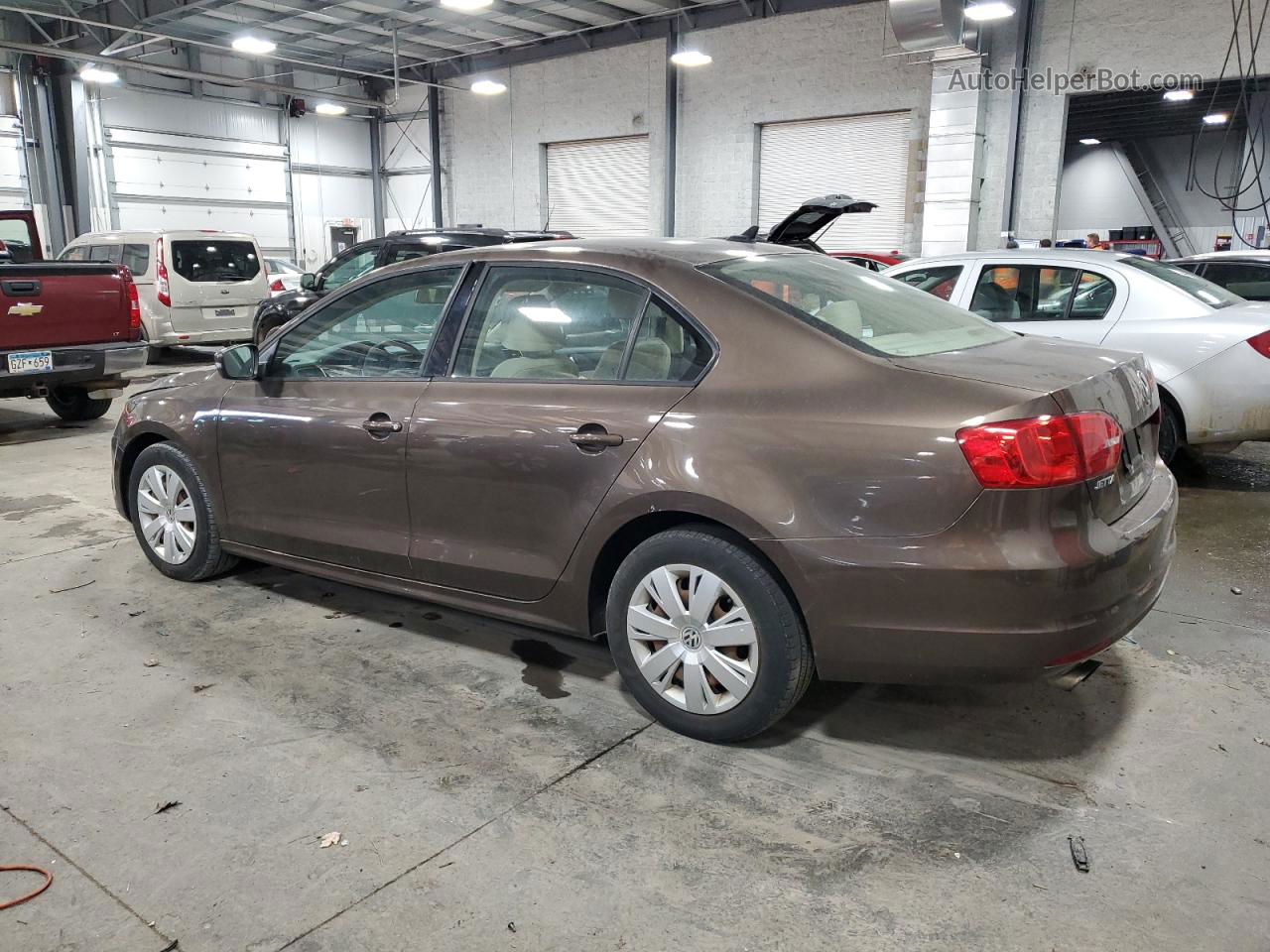 2014 Volkswagen Jetta Se Brown vin: 3VWD07AJ0EM213081