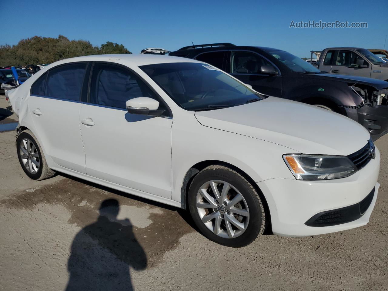 2014 Volkswagen Jetta Se White vin: 3VWD07AJ0EM356225