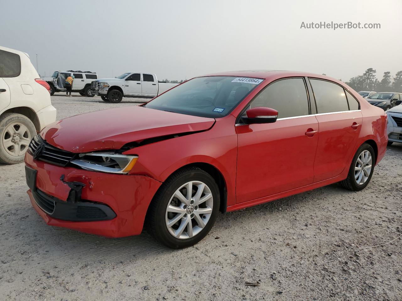 2014 Volkswagen Jetta Se Red vin: 3VWD07AJ0EM432347