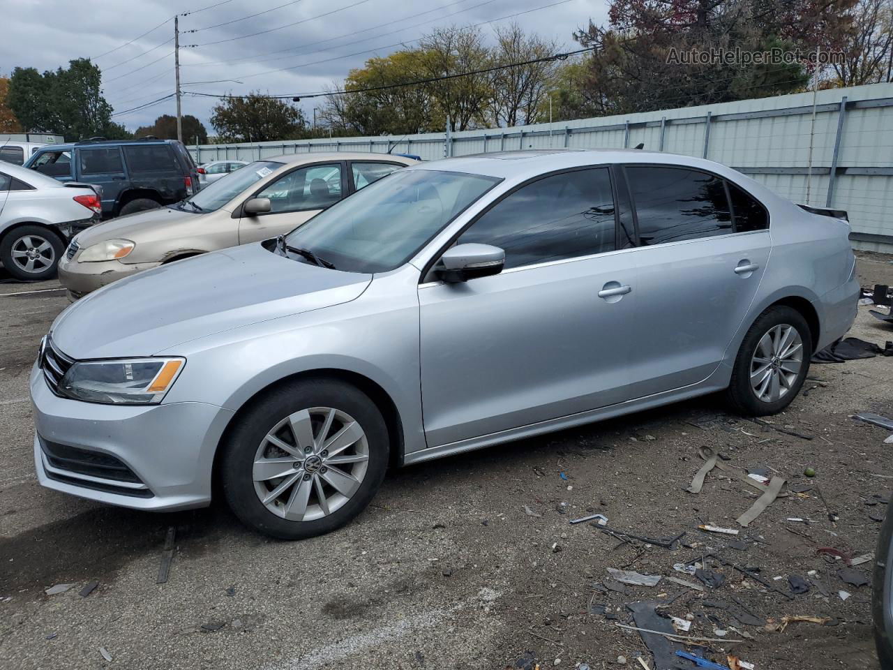 2015 Volkswagen Jetta Se Silver vin: 3VWD07AJ0FM285125