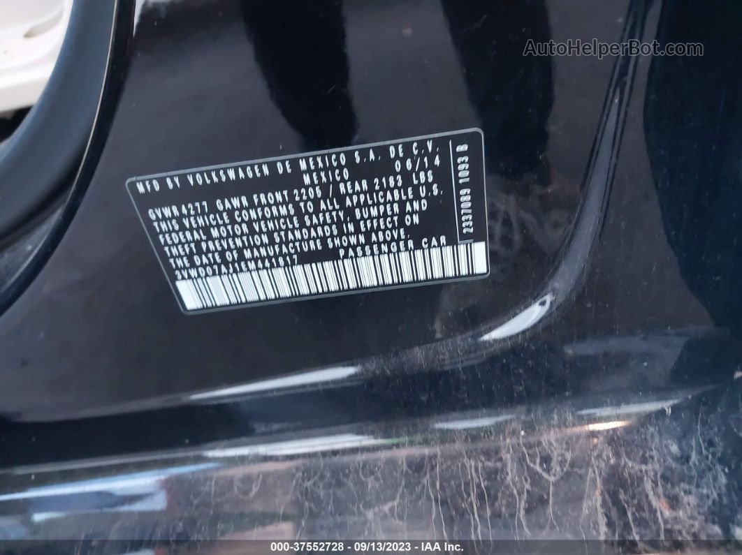 2014 Volkswagen Jetta 1.8t Se Black vin: 3VWD07AJ1EM441817