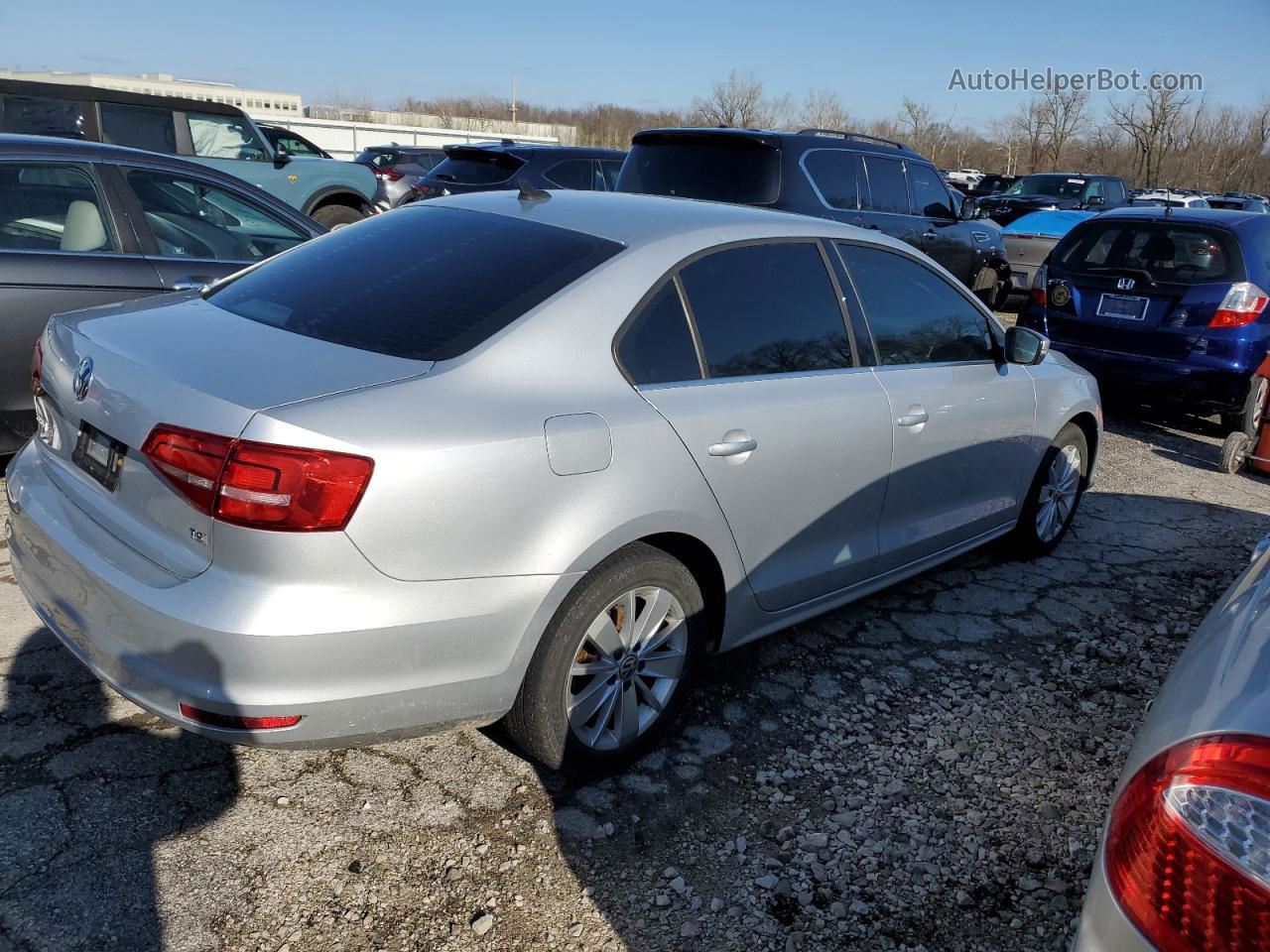 2015 Volkswagen Jetta Se Silver vin: 3VWD07AJ1FM312803