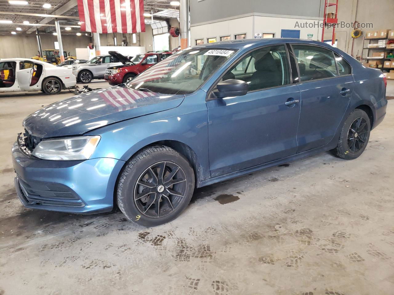 2015 Volkswagen Jetta Se Blue vin: 3VWD07AJ2FM330789