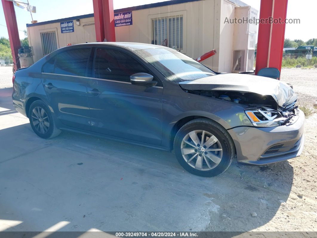 2015 Volkswagen Jetta 1.8t Se Gray vin: 3VWD07AJ3FM299276